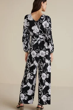 Into The Blues|work to play-Soft Surroundings Penelope Long Sleeve Jumpsuit Black
