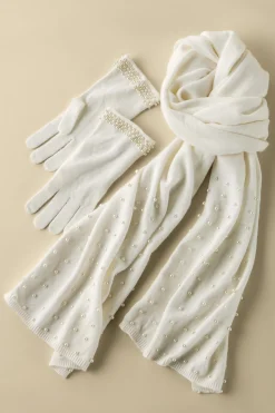 Scarves & Wraps-Soft Surroundings Perla Scarf & Glove Set White