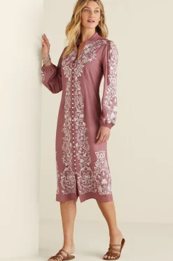 occasion dresses|patterned-Soft Surroundings Petites Briony Dress Dusty Rose