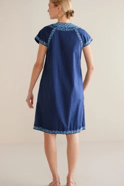Into The Blues|Global Artistry-Soft Surroundings Petites Davina Short Dress Navy