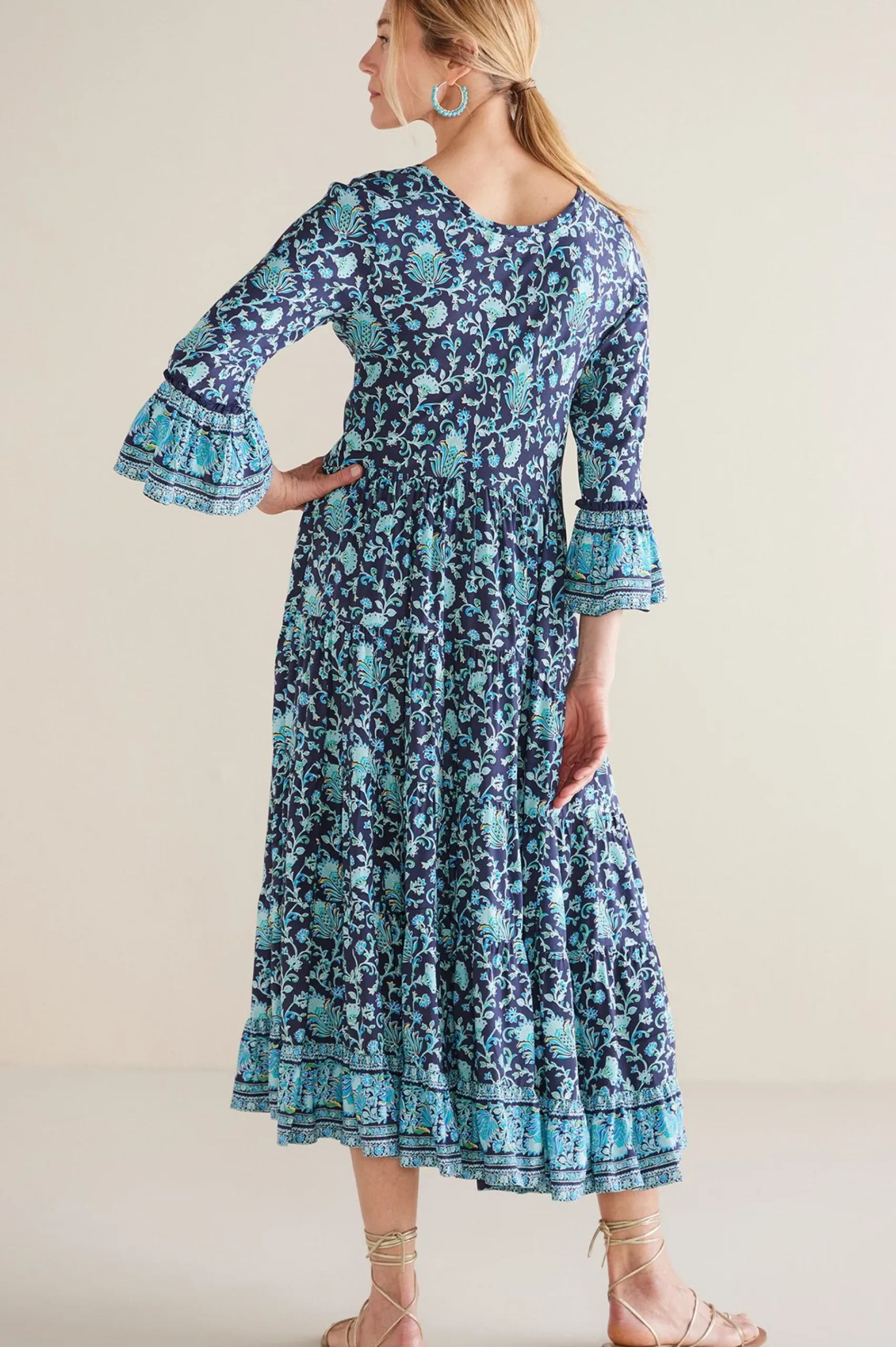 Feminine Flourish|Dresses-Soft Surroundings Petites Lily Midi Dress Maroon Sketched Botanicals