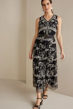 Global Artistry|Dresses-Soft Surroundings Petites Olivia Maxi Dress Black