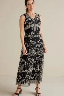 Global Artistry|Dresses-Soft Surroundings Petites Olivia Maxi Dress Black