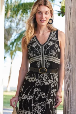 Global Artistry|Dresses-Soft Surroundings Petites Olivia Maxi Dress Black