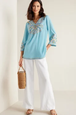 Into The Blues|Global Artistry-Soft Surroundings Petites River Island Tunic Aquamarine