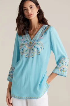 Into The Blues|Global Artistry-Soft Surroundings Petites River Island Tunic Aquamarine