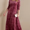 Feminine Flourish|Dresses-Soft Surroundings Petites Santiago Embossed Velvet Dress