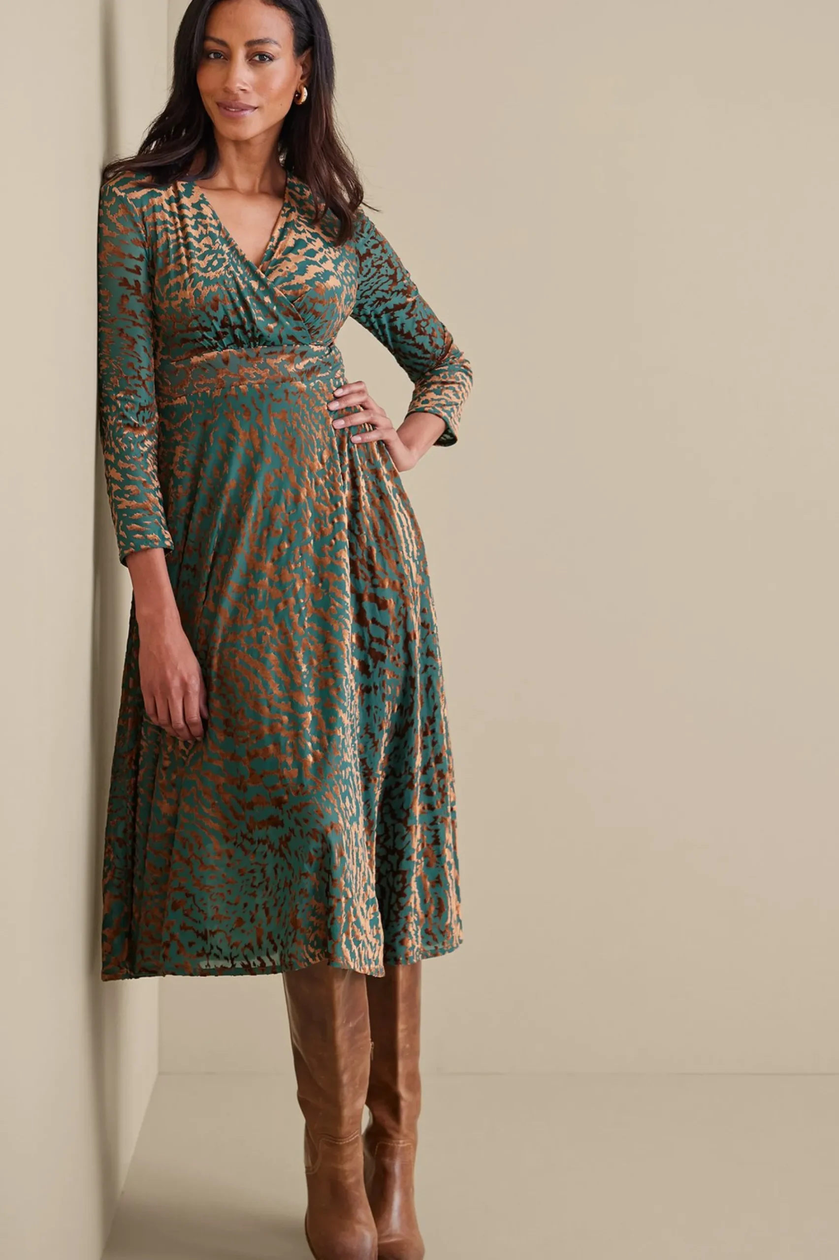 patterned|mid-length-Soft Surroundings Petites Shae Dress Multi Animal