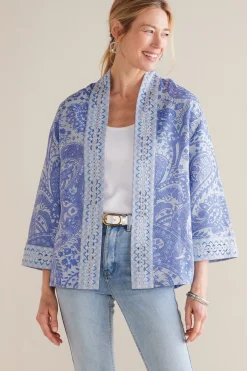 Global Artistry|Jackets & Coats-Soft Surroundings Petites Verrado Jacket Indigo Paisley