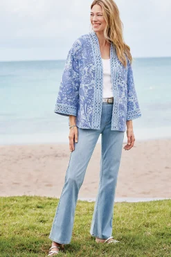 Global Artistry|Jackets & Coats-Soft Surroundings Petites Verrado Jacket Indigo Paisley
