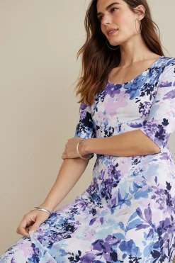 Feminine Flourish|The Floral Shop-Soft Surroundings Petites Vivienne Dress Garden Dream Blue