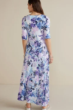 Feminine Flourish|The Floral Shop-Soft Surroundings Petites Vivienne Dress Garden Dream Blue