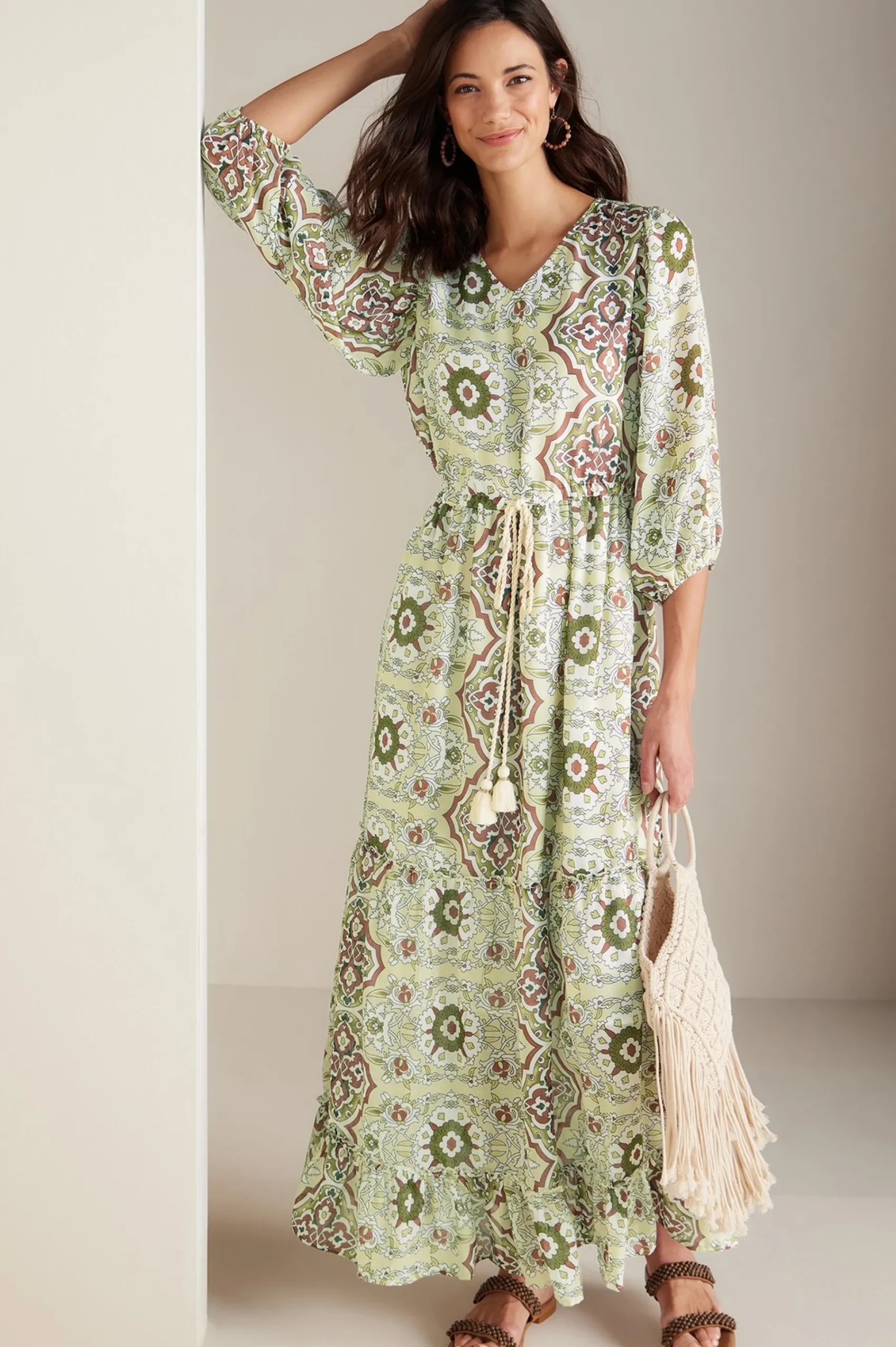 patterned|maxi-Soft Surroundings Petites Zia Dress Medallion Multi