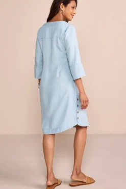 Into The Blues|Vacation Shop-Soft Surroundings Positano Getaway Dress Denim Blue