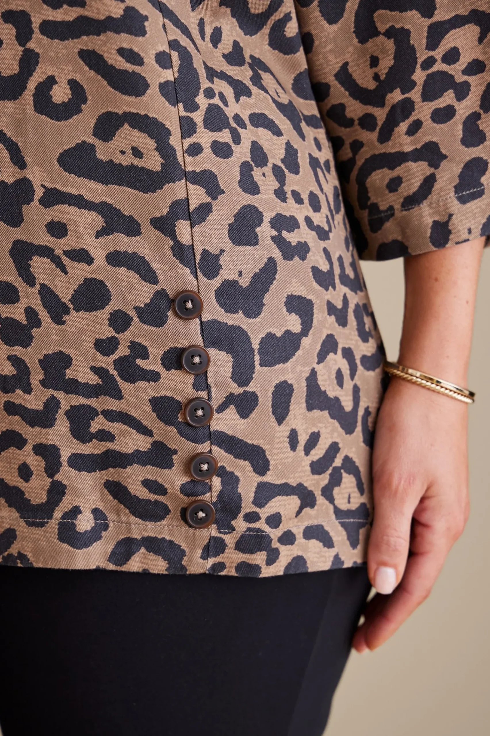 wrist length|pullovers-Soft Surroundings Raelynn Lyocell Pullover Leopard