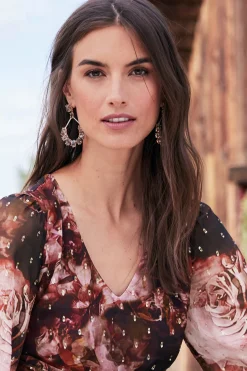 Earrings|earrings-Soft Surroundings Ratana Chandelier Earring Smoky Multi