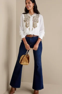 Global Artistry|long sleeve-Soft Surroundings Remi Top  Cami White