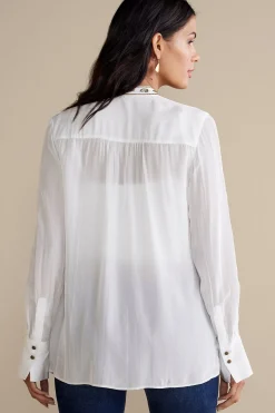 Global Artistry|long sleeve-Soft Surroundings Remi Top  Cami White