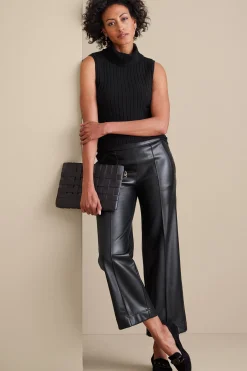 cropped|ankle-Soft Surroundings Rivka Faux Leather Pants Black