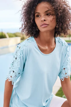 Feminine Flourish|Into The Blues-Soft Surroundings Sabrina Top Blue Bonnet