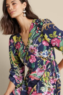 Feminine Flourish|vacation dresses-Soft Surroundings Samantha Maxi Dress Navy Paisley