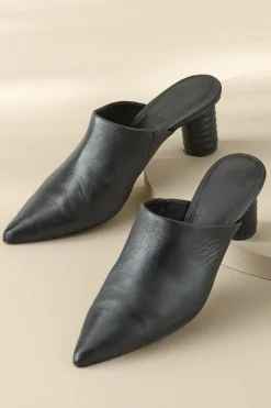slides & mules-Soft Surroundings Sanctuary Swag Textured Heel Slide Black