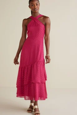 solids|patterned-Soft Surroundings Sanna Sparkling Maxi Dress Sangria