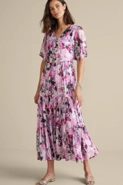 Feminine Flourish|vacation dresses-Soft Surroundings Santhia Maxi Dress Marseille Garden
