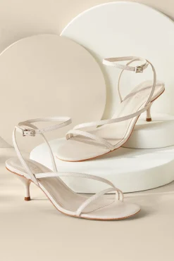 sandals-Soft Surroundings Schutz Helene Kitten Heel Sandal Pearl