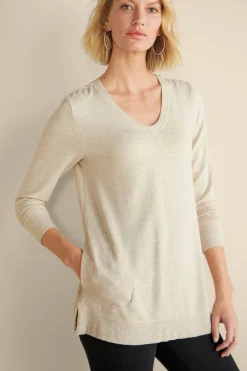 Wear Now Styles|long sleeve-Soft Surroundings Siesta Soft Tunic Porcelain Rose Heather
