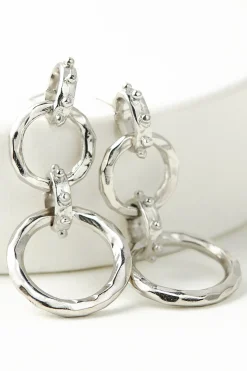 Earrings|earrings-Soft Surroundings Simone Tiered Hoop Earring Silver