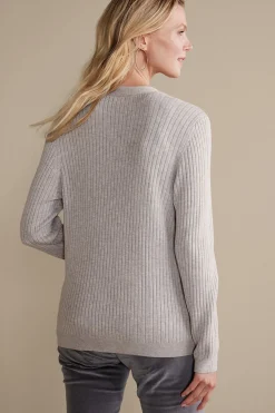 Soft Essential Styles|Everyday Styles-Soft Surroundings Soft Essential™ Ribbed Button-Front Cardi Light Grey Heather