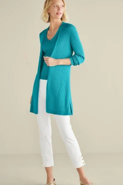 Everyday Styles|Vacation Shop-Soft Surroundings Soft Essential™ Ribbed Long Cardi Black