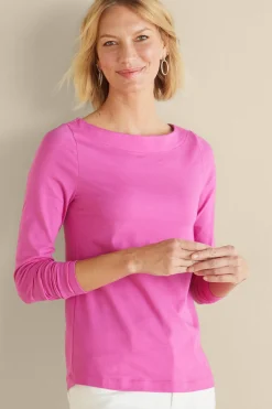 Soft Essential Styles|Into The Blues-Soft Surroundings Soft Essential™ SUPIMA® Long Sleeve Tee Rose Violet
