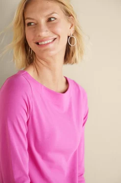 Soft Essential Styles|Into The Blues-Soft Surroundings Soft Essential™ SUPIMA® Long Sleeve Tee Rose Violet