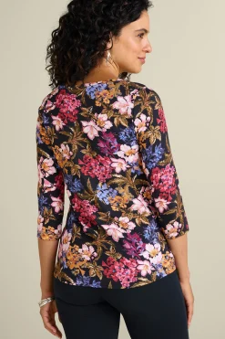 Soft Essential Styles|Feminine Flourish-Soft Surroundings Soft Essential™ SUPIMA® 3/4 Sleeve Tee Black