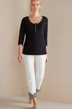 cropped|ankle-Soft Surroundings Solene Eyelet Denim Crop Jeans White
