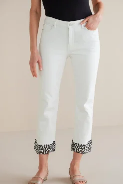 cropped|ankle-Soft Surroundings Solene Eyelet Denim Crop Jeans White