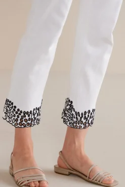 cropped|ankle-Soft Surroundings Solene Eyelet Denim Crop Jeans White