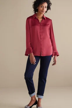 Everyday Styles|long sleeve-Soft Surroundings Sonnet Blouse Ecru