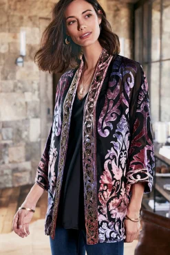 Feminine Flourish|EVelvet Styles-Soft Surroundings Sophia Topper Purple Gold Metallic