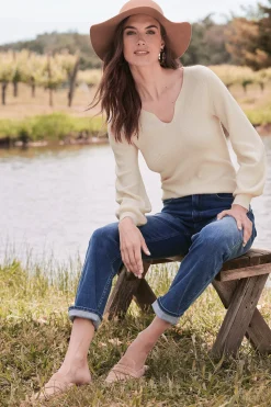 Sweaters & Cardigans|long sleeve-Soft Surroundings Suze Sweater Ivory Pearl