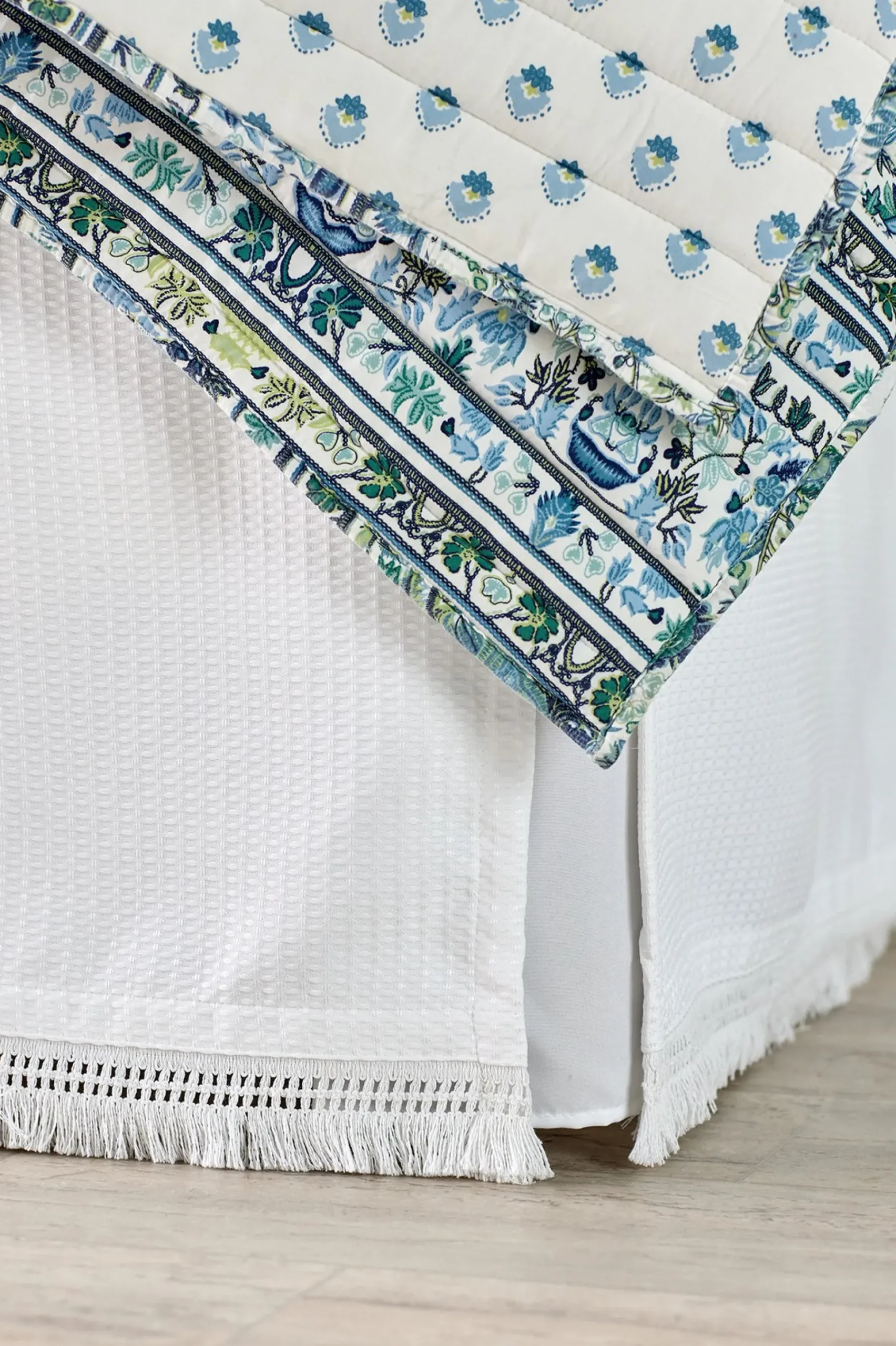 bedskirts-Soft Surroundings Tallulah Textured Bedskirt White