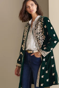 Feminine Flourish|EVelvet Styles-Soft Surroundings Tatianna Velvet Jacket Emerald Green