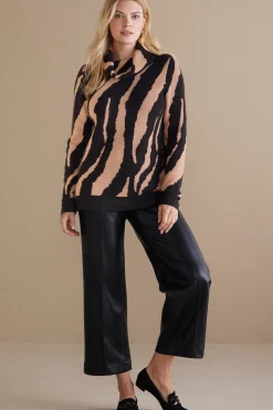 Sweaters & Cardigans|long sleeve-Soft Surroundings Teona Sweater Neutral Animal