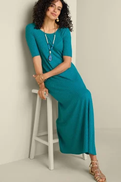 Everyday Styles|Vacation Shop-Soft Surroundings Textured Short Sleeve Santiago Dress Rose