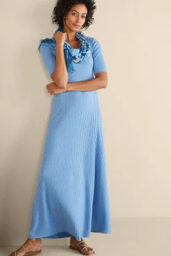 Everyday Styles|Vacation Shop-Soft Surroundings Textured Short Sleeve Santiago Dress Rose