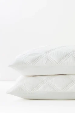 pillowcases & shams-Soft Surroundings Toluca Diamond Euro Sham Ivory
