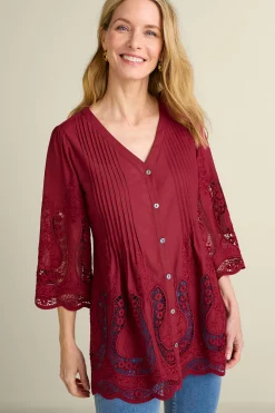 Feminine Flourish|Vacation Shop-Soft Surroundings Trella Eyelet Top White