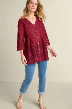 Feminine Flourish|Vacation Shop-Soft Surroundings Trella Eyelet Top White